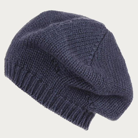 Navy Cashmere Beret