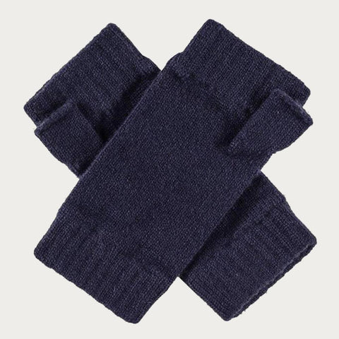Ladies' Navy Blue Cashmere Mittens