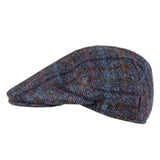 Multi Toned Check Tweed Wool Flat Cap