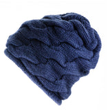 Chunky Cable Knit Navy Cashmere  Beanie