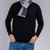 Navy and Ivory Fleur de Lis Cashmere Neck Warmer