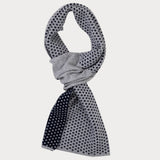 Navy and Ivory Fleur de Lis Cashmere Neck Warmer