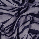 PRE ORDER: Navy and Grey Zebra Print Silk and Wool Scarf