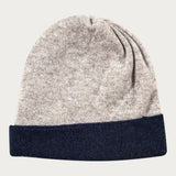 Grey and Marine Navy Double Faced Cashmere Beanie