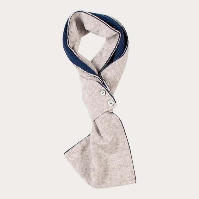 Navy and Grey Cashmere Cravat Scarf