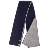 Navy and Grey Cashmere Cravat Scarf