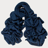 Oversized Navy Cashmere Knit Scarf