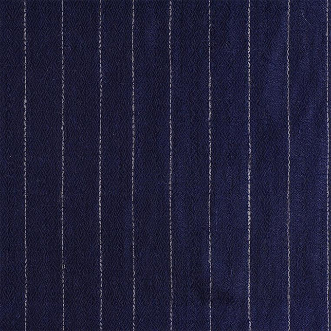 Navy Pinstripe Oversized Cashmere Scarf