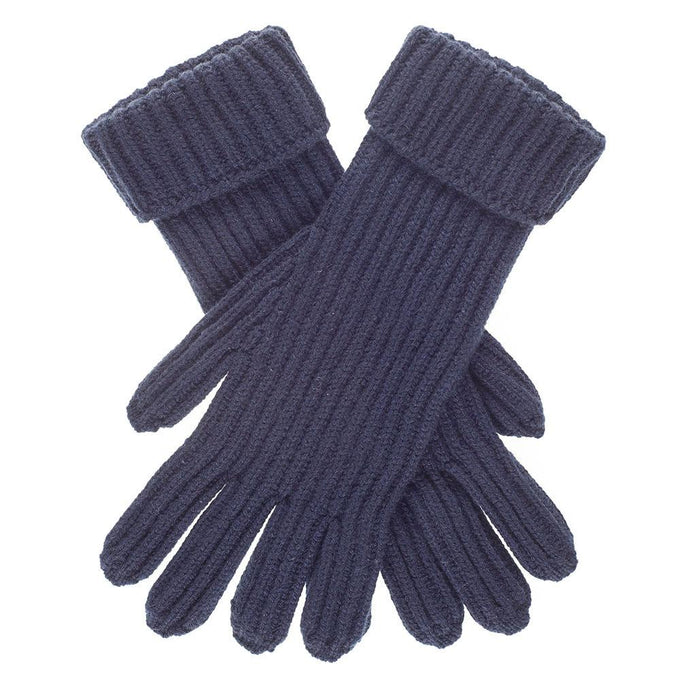 Men’s Navy Rib Knit Cashmere Gloves