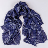 Oceanic Navy and White Silk Twill Scarf