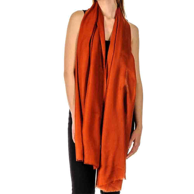 Burnt Orange Cashmere and Silk Wrap