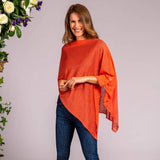 Hot Coral Linen Poncho