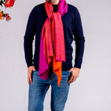 Blazing Sunset Silk and Wool Scarf