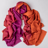 Blazing Sunset Silk and Wool Scarf