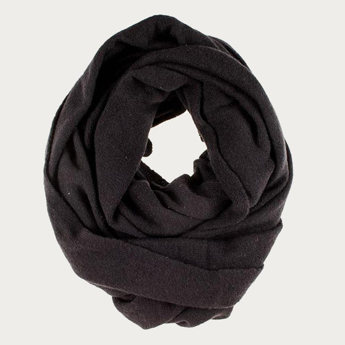 Black Double Size Knitted Cashmere Snood