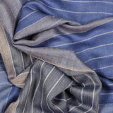 Oxford Pin Stripe Wool and Silk Scarf