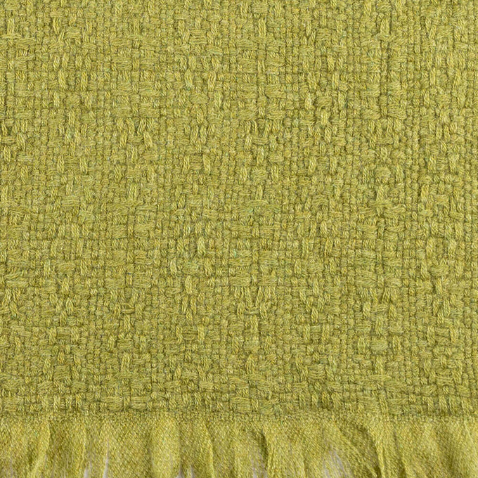 Super Luxe  Peridot Green Basket Weave Cashmere Shawl