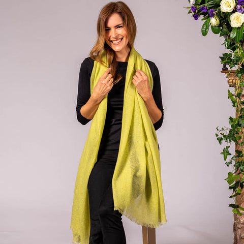 Linden Green Gossamer Cashmere Shawl