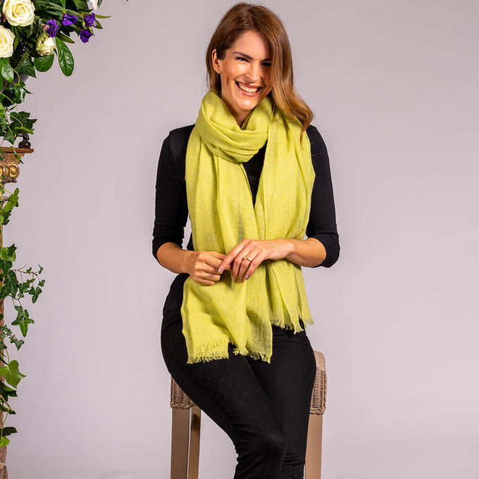 Linden Green Gossamer Cashmere Shawl