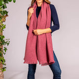 Super Luxe Tea Rose Basket Weave Cashmere Shawl