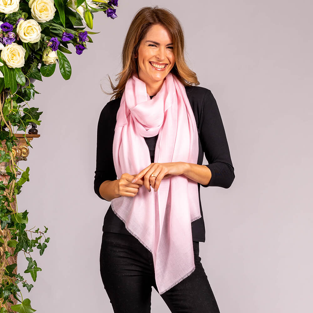 Pastel Pink Cashmere and Silk Wrap