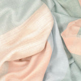 Pastel Pistachio and Peach Wool and Silk Scarf