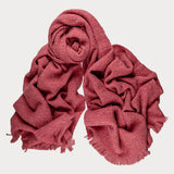 Super Luxe Tea Rose Basket Weave Cashmere Shawl