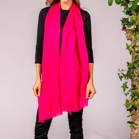 Magenta Pink Cashmere and Silk Wrap