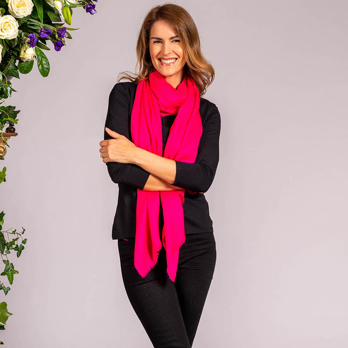 Magenta Pink Cashmere and Silk Wrap