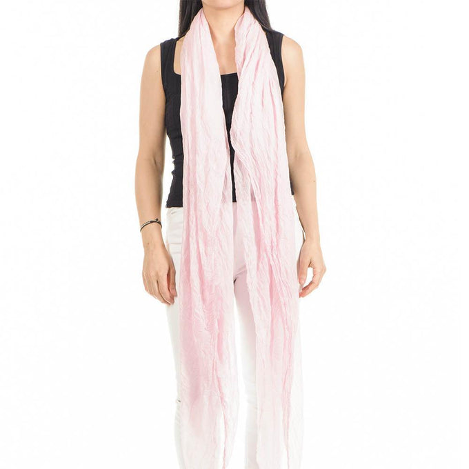 Baby Pink Modal and Silk Crinkle Scarf