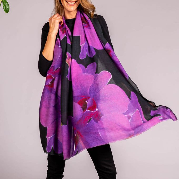 The Orchid Trilogy - Pink Orchid Cashmere and Silk Wrap