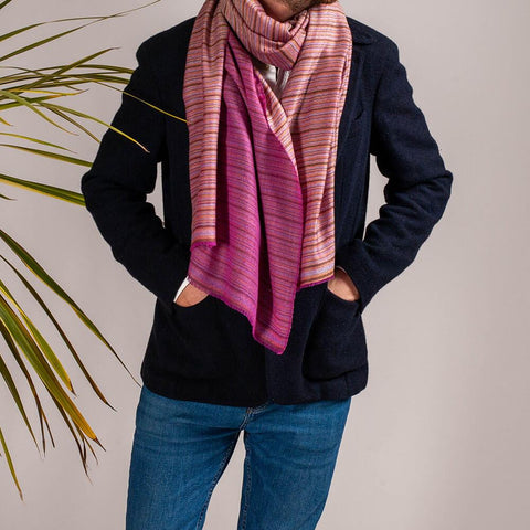 Chelsea Cerise Silk and Wool Scarf