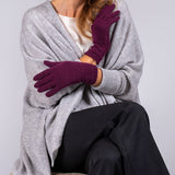 Ladies Purple Cashmere Gloves