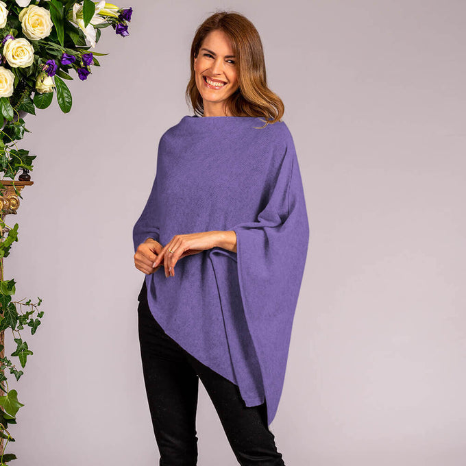 English Lavender Cashmere Poncho