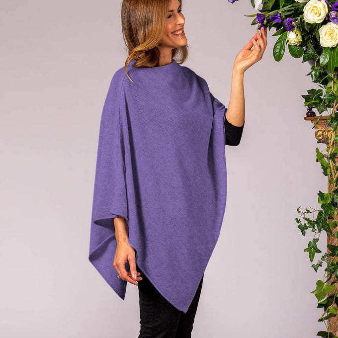 English Lavender Cashmere Poncho