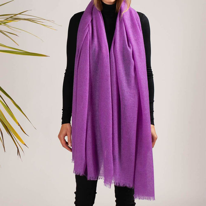 True Amethyst Gossamer Cashmere Shawl