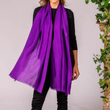 French Violet Cashmere and Silk Wrap