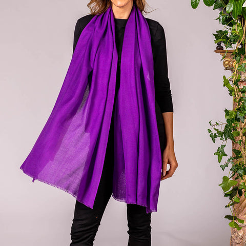 PRE ORDER: French Violet Cashmere and Silk Wrap