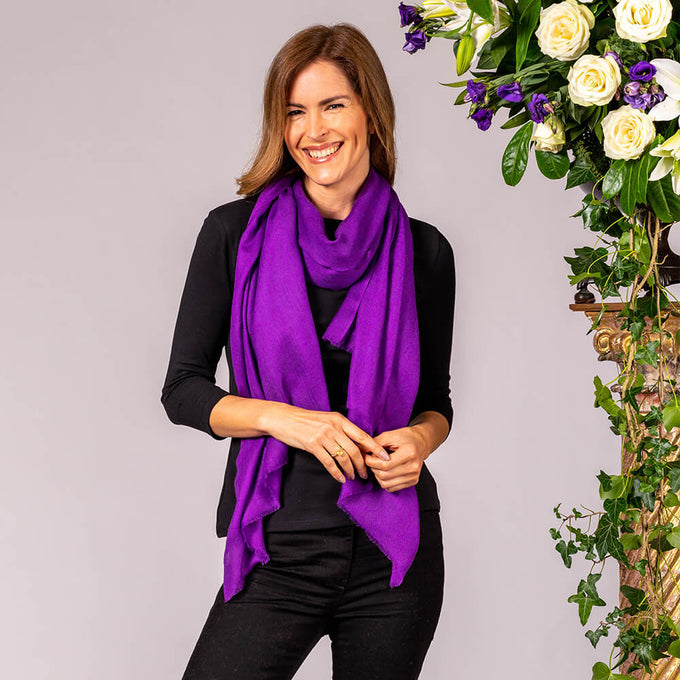 PRE ORDER: French Violet Cashmere and Silk Wrap