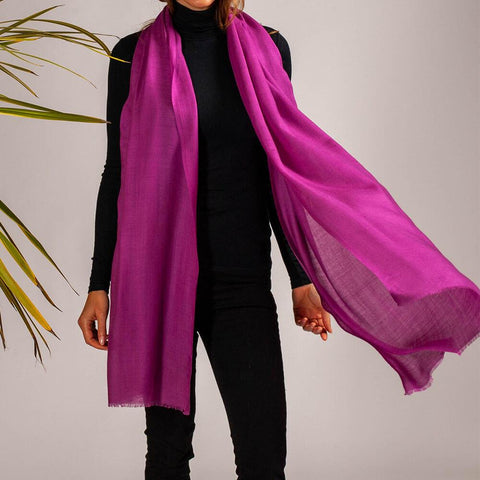 Victorian Plum Cashmere and Silk Wrap