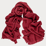 Super Luxe Ruby Red Basket Weave Cashmere Shawl