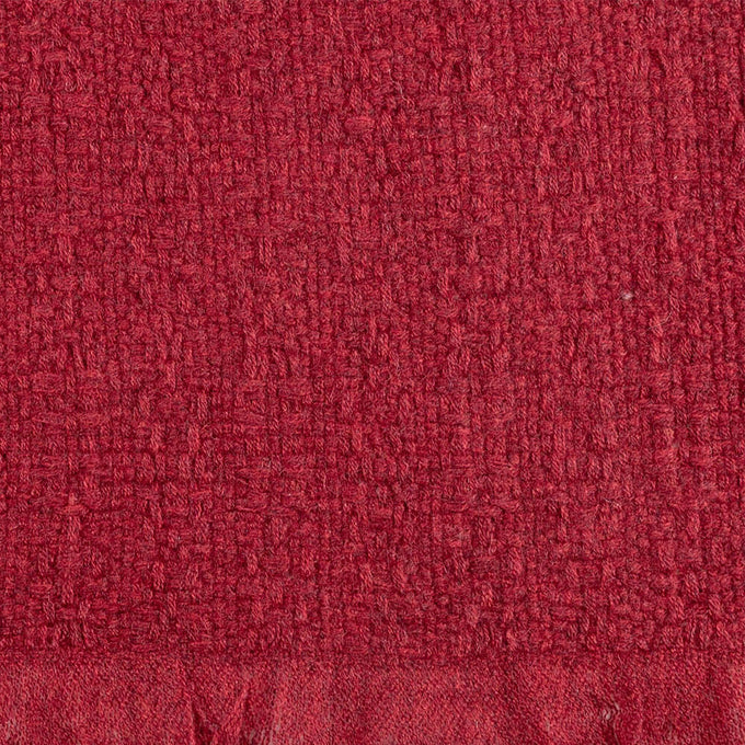 Super Luxe Ruby Red Basket Weave Cashmere Shawl