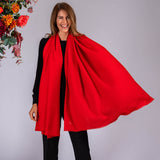 Postbox Red Handwoven Cashmere Shawl