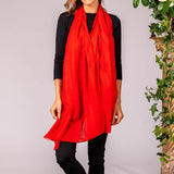 Chilli Red Cashmere and Silk Wrap