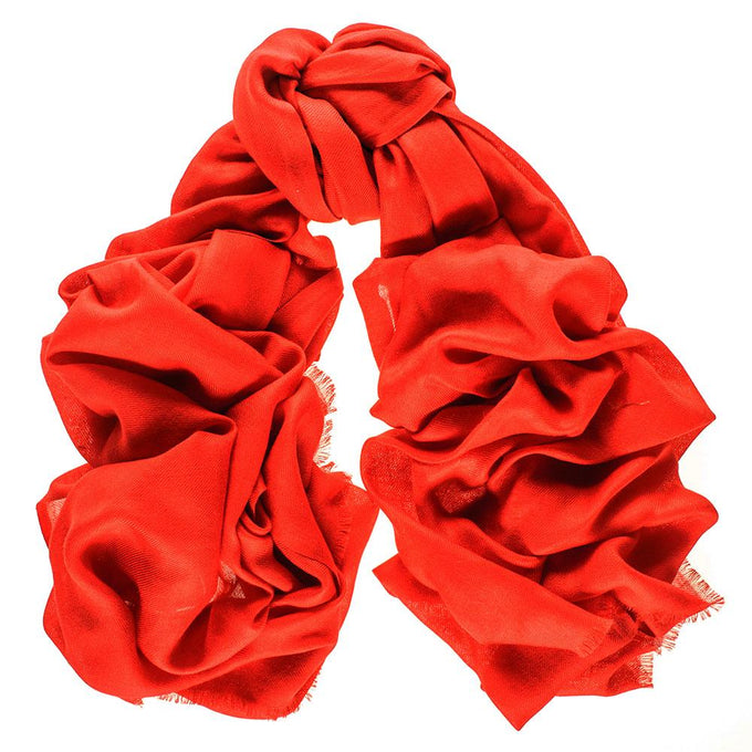 Chilli Red Cashmere and Silk Wrap
