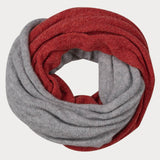 Coral Red and Grey Cashmere Snood