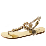 Rose Gold Metallic Leather Sandals