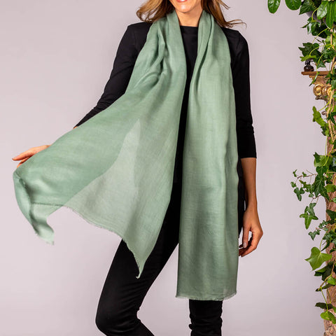 Sage Green Cashmere and Silk Wrap