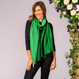 Rainforest Green Shaded Cashmere and Silk Wrap