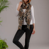 Snake Print Cashmere and Silk Wrap